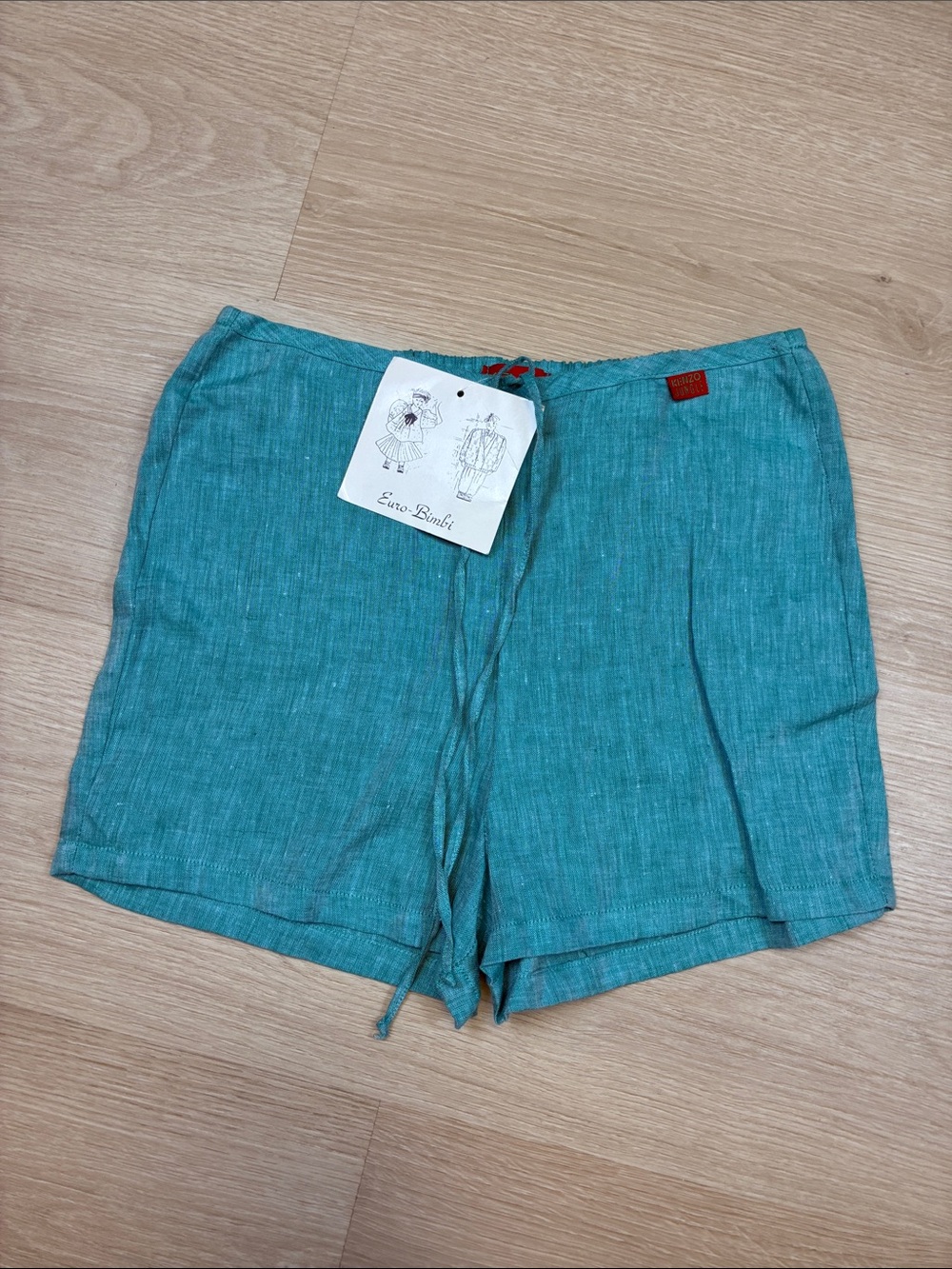 NEW Kenzie Jungle 100% Linen Aqua Teal Shorts